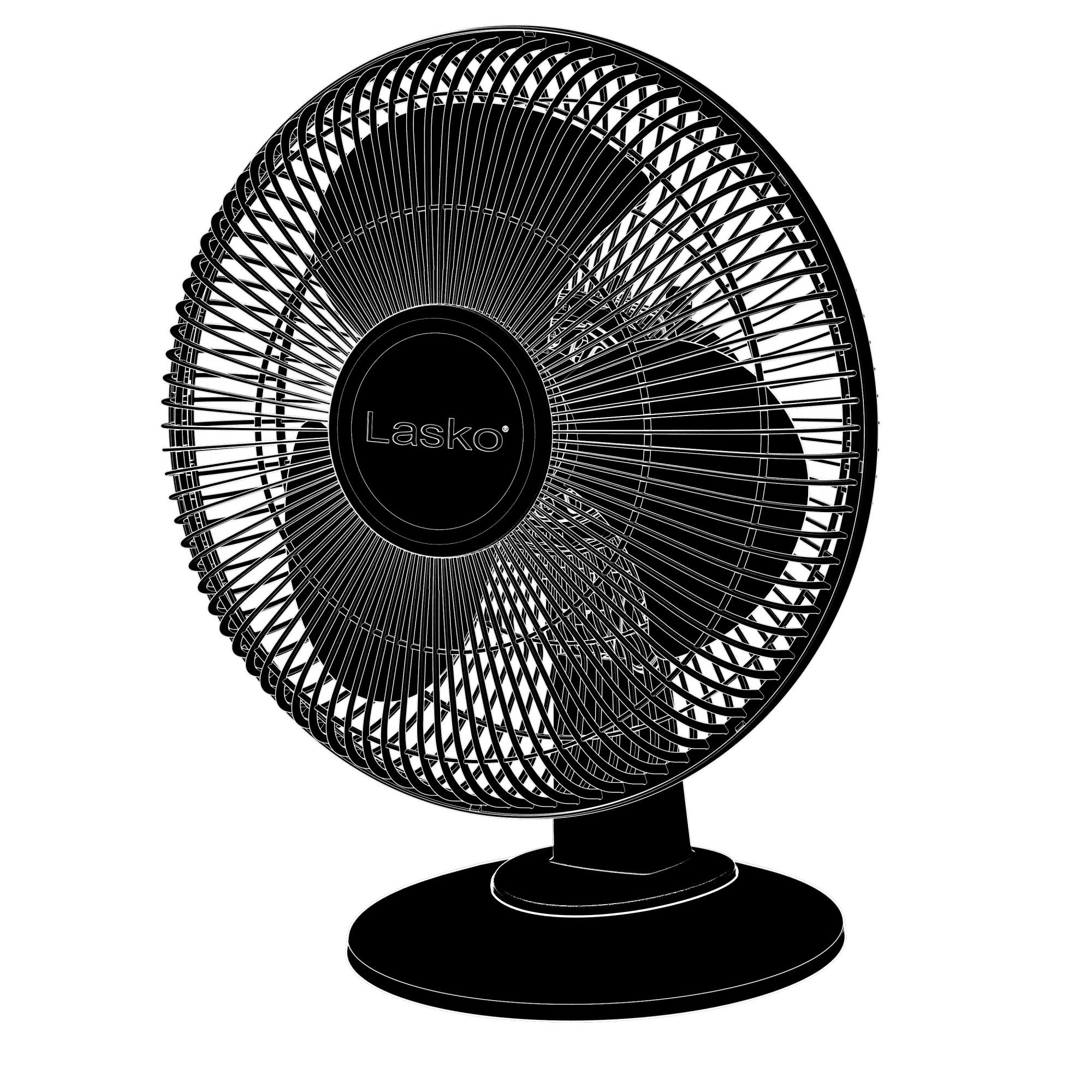 Lasko 12" 3-Speed Oscillating Table Fan with Tilt-back, 2017, Black - Image 8
