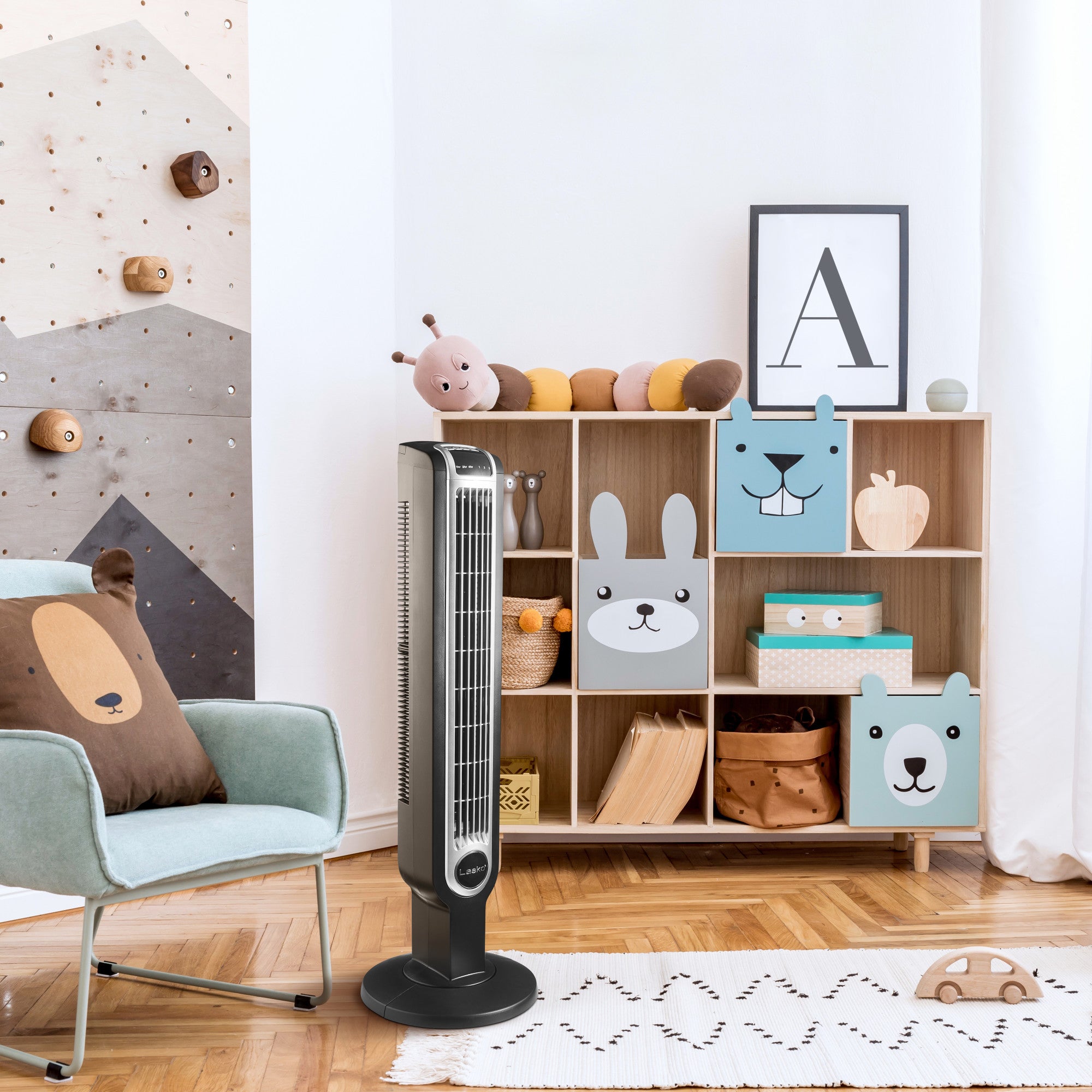 Lasko 36" 3-Speed Oscillating Tower Fan with Remote Control and Timer, 2511, Black - Image 11