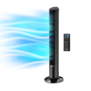 Lasko T42215 SlimForce 42" 4-Speed Oscillating Tower Fan with Remote Control, Black