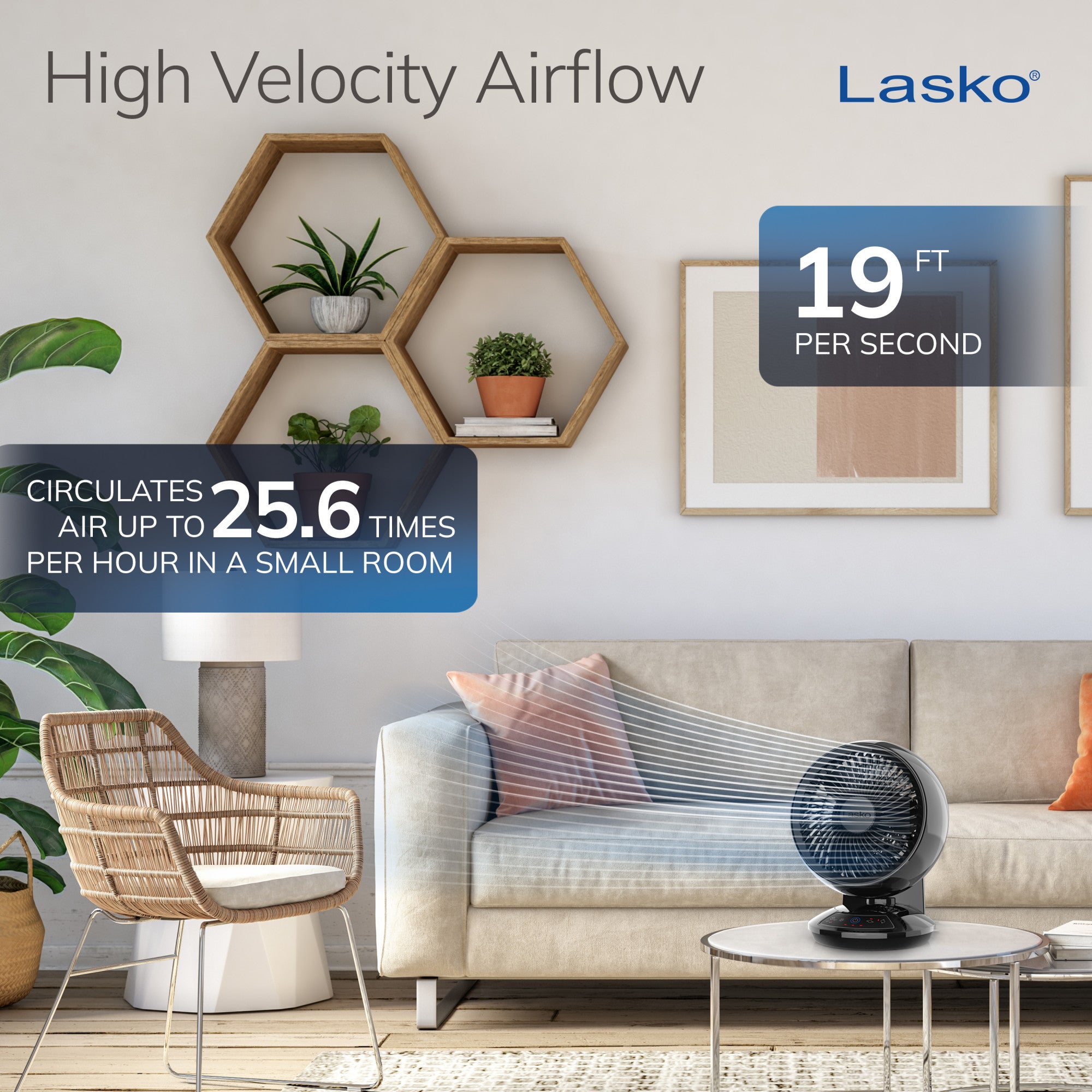 Lasko A12558 Whirlwind 7" Orbital Motion 3-Speed Air Circulator Fan: black - Image 6