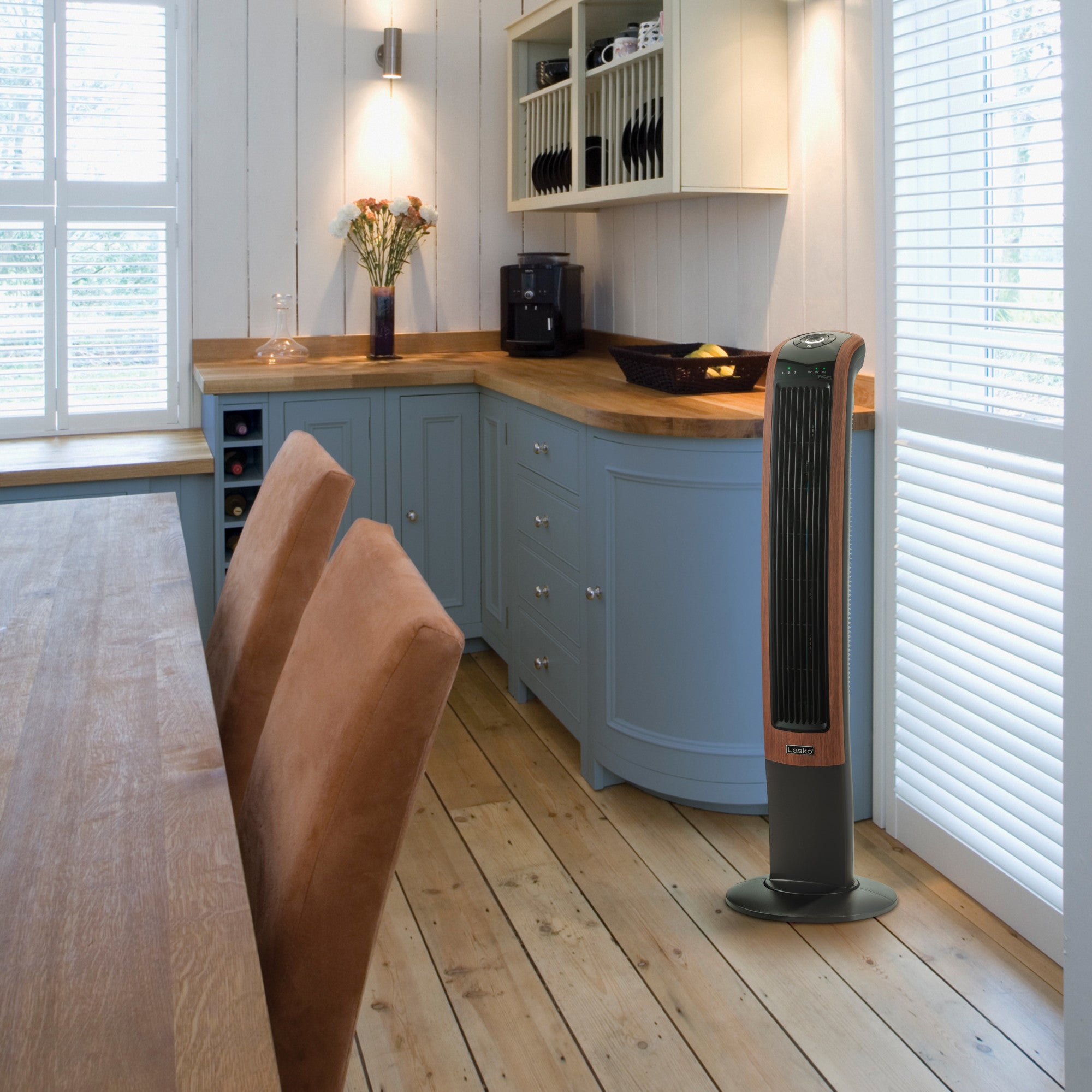 Lasko 42" Wind Curve 3-Speed Oscillating Tower Fan with Bluetooth® Technology, T42905, Woodgrain - Image 15