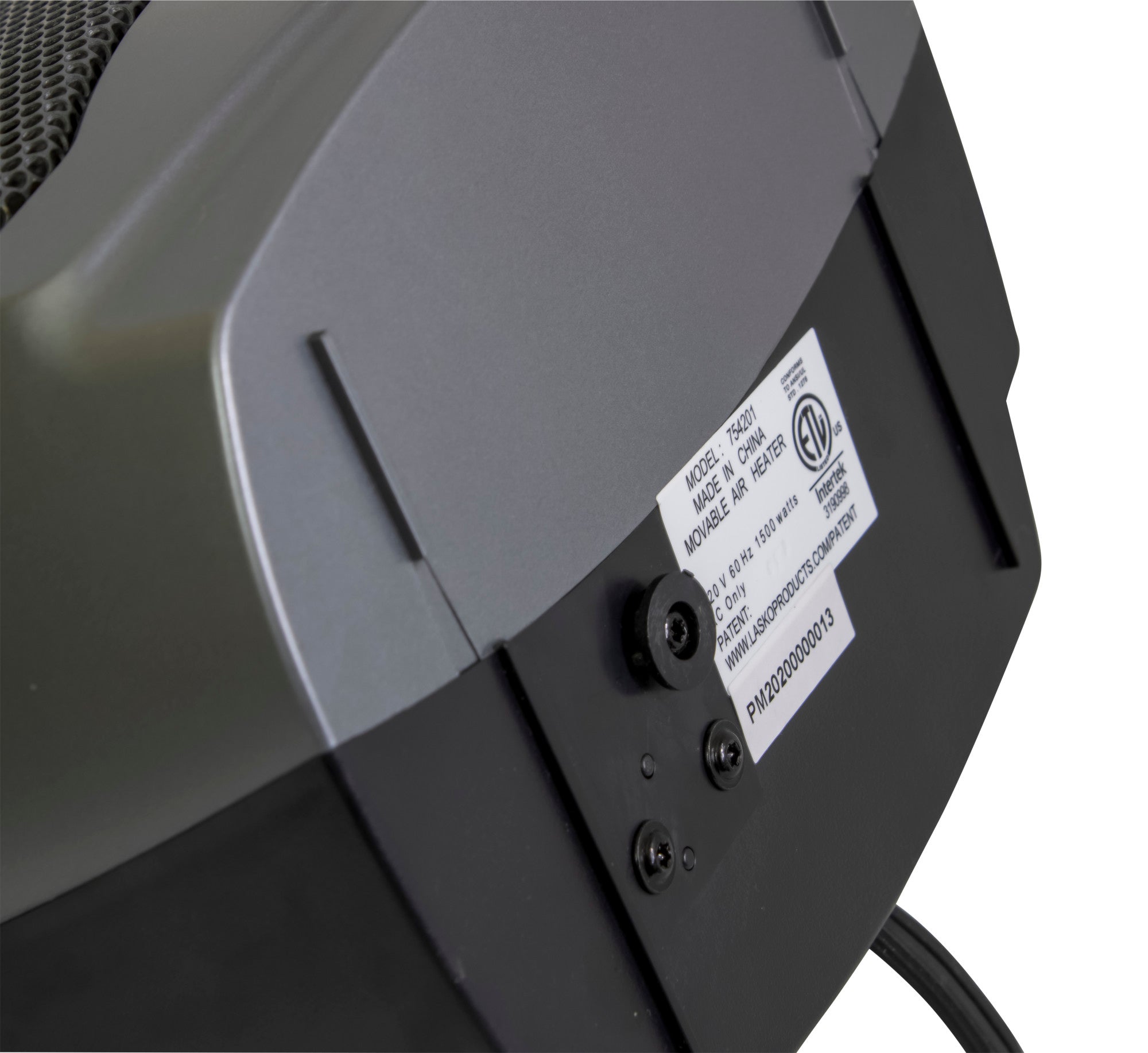 Lasko 1500W 2-Speed Ceramic Space Heater with Tip-Over Safety Switch, 754201, Gray - Image 11