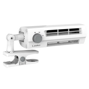Lasko 10" Clip Stik Desk Ultra-Slim 2-Speed Table Fan, 4006, White