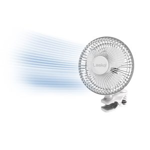 Lasko 6" Clip Fan with 2 Quiet Speeds, 2004W, White