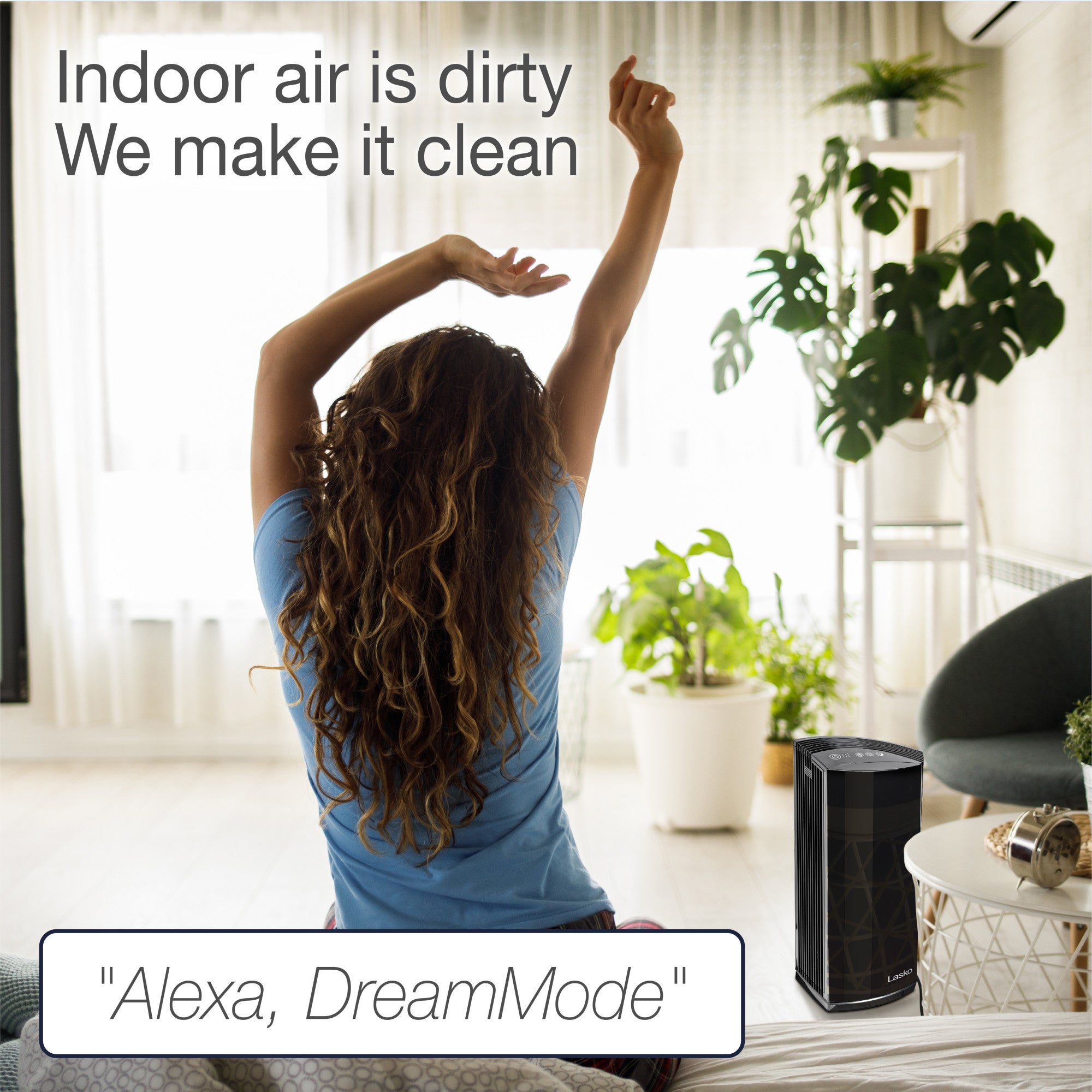 Lasko Smart Air Purifier with True HEPA Filter, Works with Alexa, LP450S, Black - Image 3