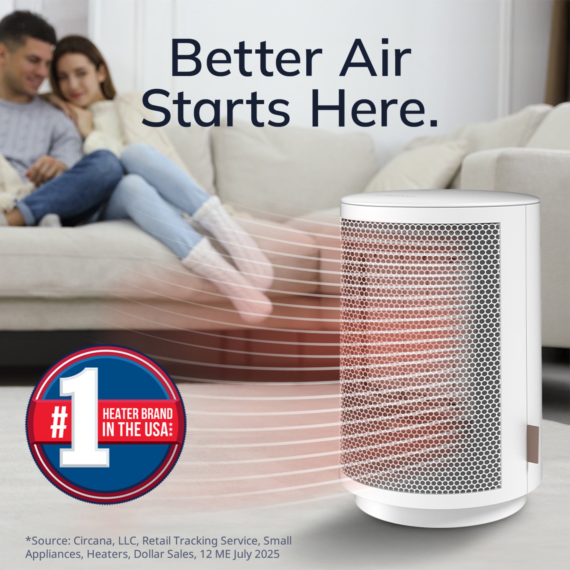 Lasko CD09475 9" Oscillating Personal Desktop Ceramic Space Heater with Tip-Over Switch: White - Image 2