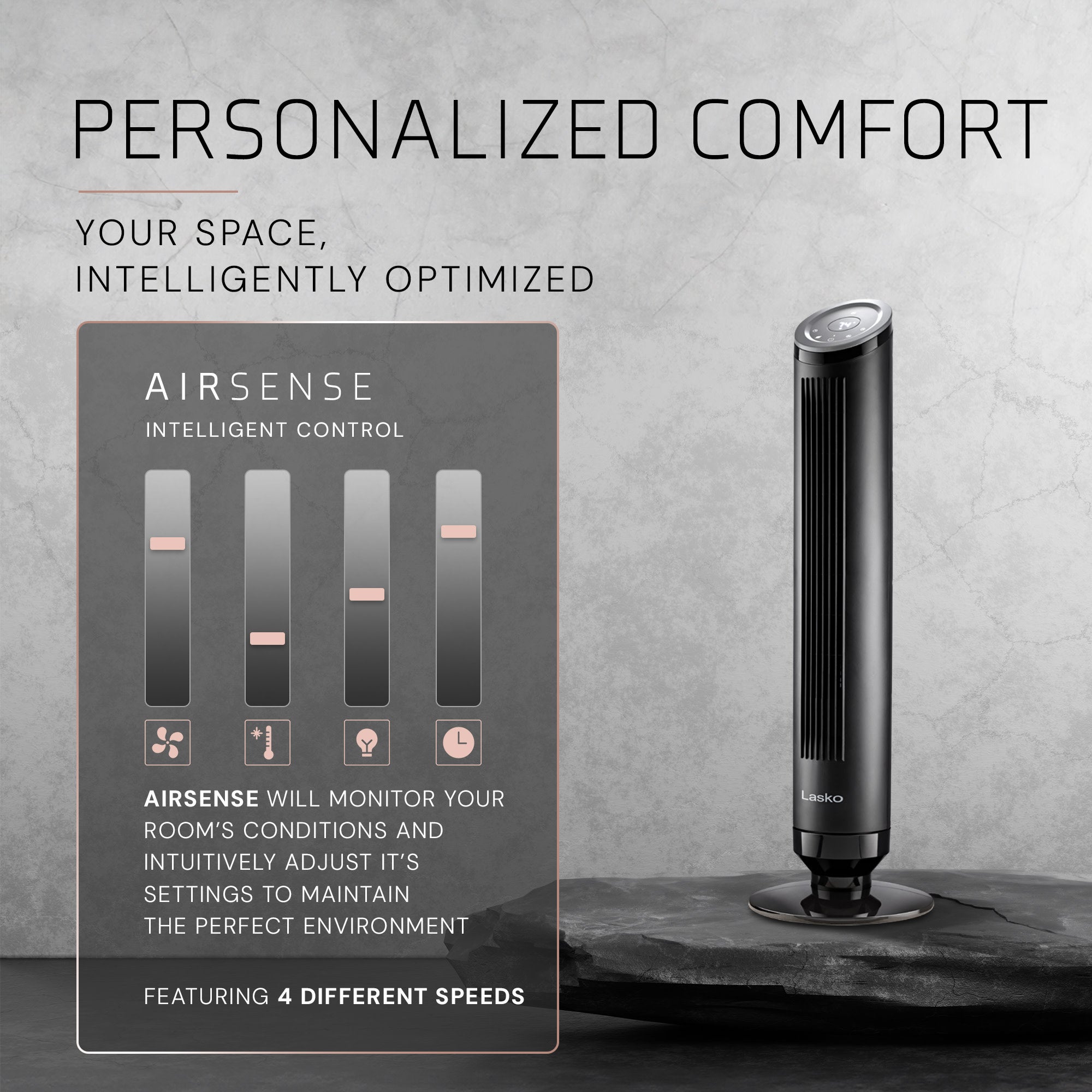 Lasko Summit Ascend OST100 36" Oscillating Tower Fan with Remote Control: Black - Image 6