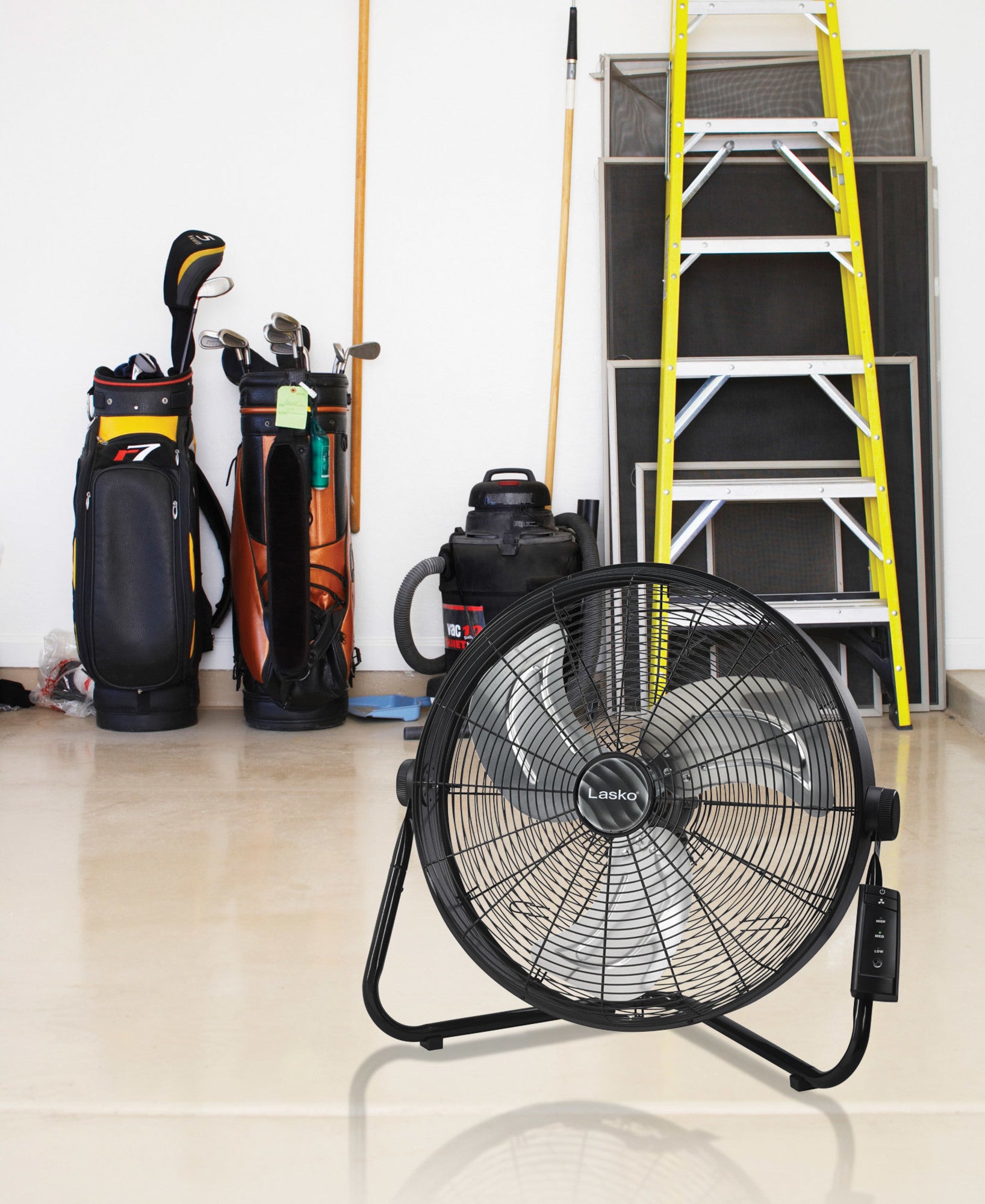 Lasko 20" 3-Speed Pivoting High Velocity Utility Floor or Wall Mount wan with Remote, H20685, Black - Image 7