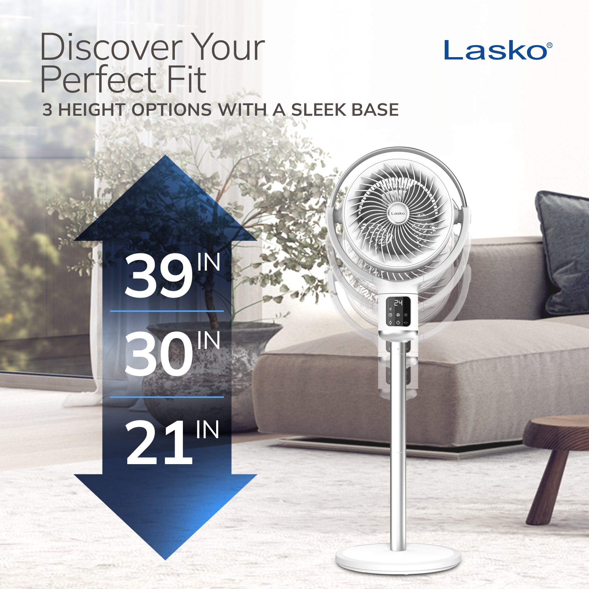Lasko APDC301 Whirlwind Orbital Motion 24-Speed Pedestal Fan with Remote: White - Image 8