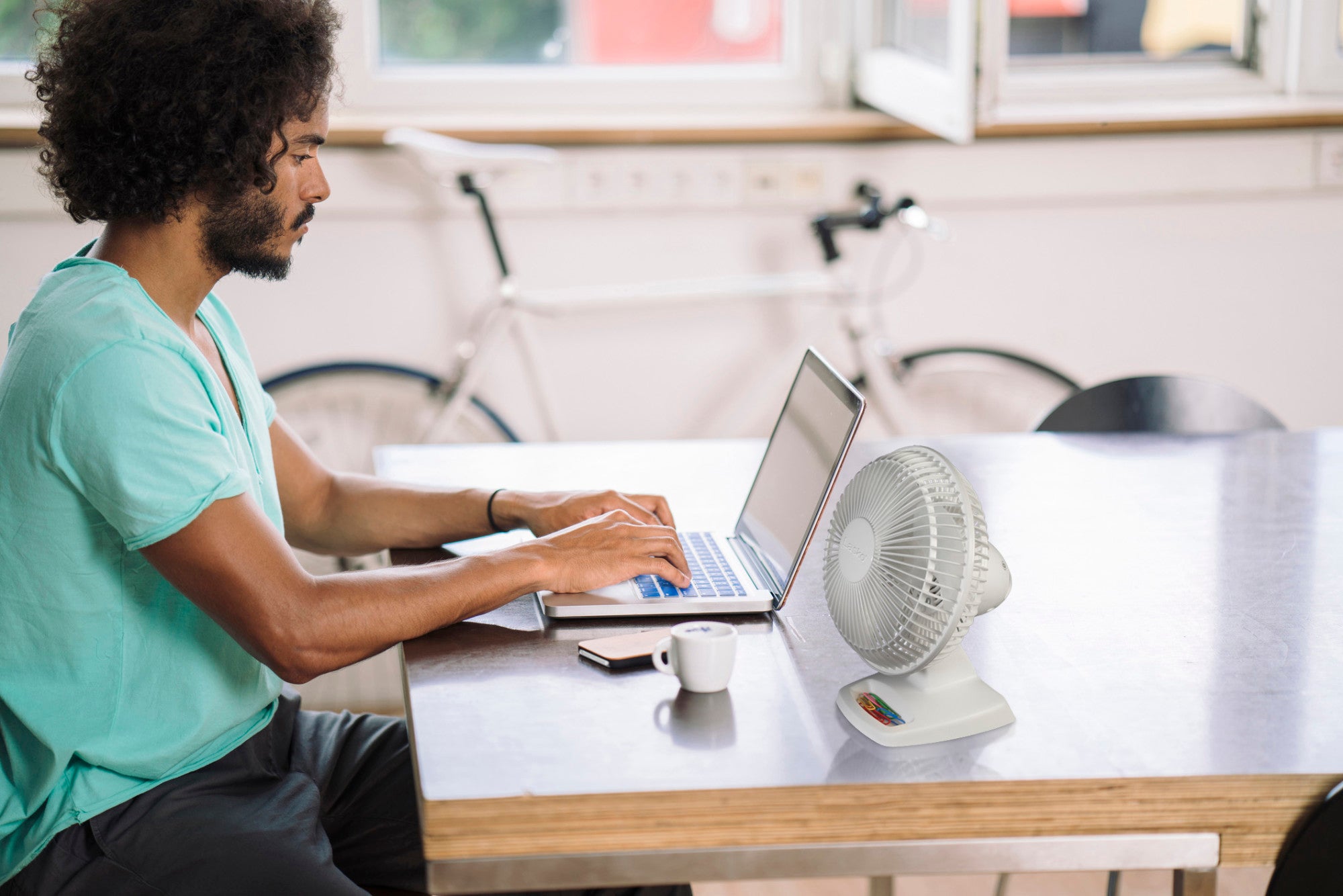 Lasko 6" 2-Speed Personal Table Fan with Storage Tray, 2002W, White - Image 8