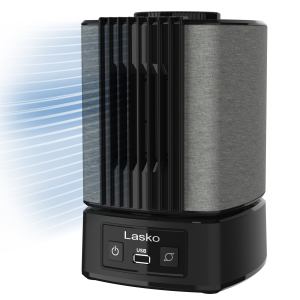 Lasko SlumberBreeze 2-in-1 Table Fan and White Noise Machine, SB100, Black