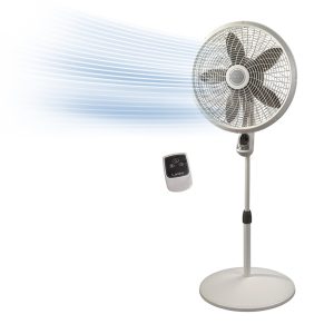 Lasko 18" Cyclone 3- Speed Pedestal Fan with Remote, 1885, White
