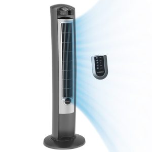 Lasko 42" Wind Curve Tower Fan with Ionizer and Remote, 2551, Silver