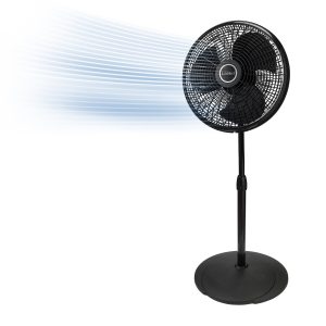 Lasko 16" Performance Oscillating Pedestal Fan with 3 Speeds, 2527, Black