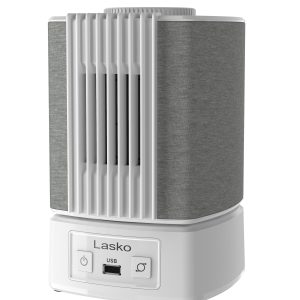 Lasko SlumberBreeze 2-in-1 Table Fan and White Noise Machine, SB101, White