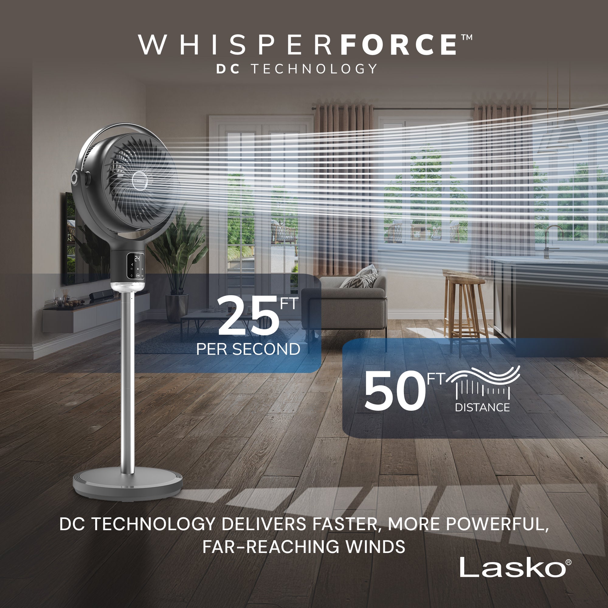 Lasko APDC215 Whirlwind Orbital Motion 24-Speed Pedestal Fan with Remote: gray - Image 4