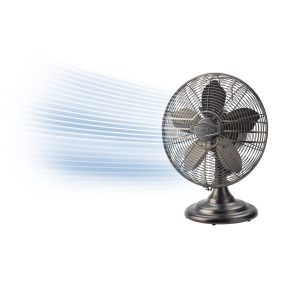 Lasko 12" 3-Speed Oscillating Classic Metal Table Fan with Tilt-Back, R12210, Bronze