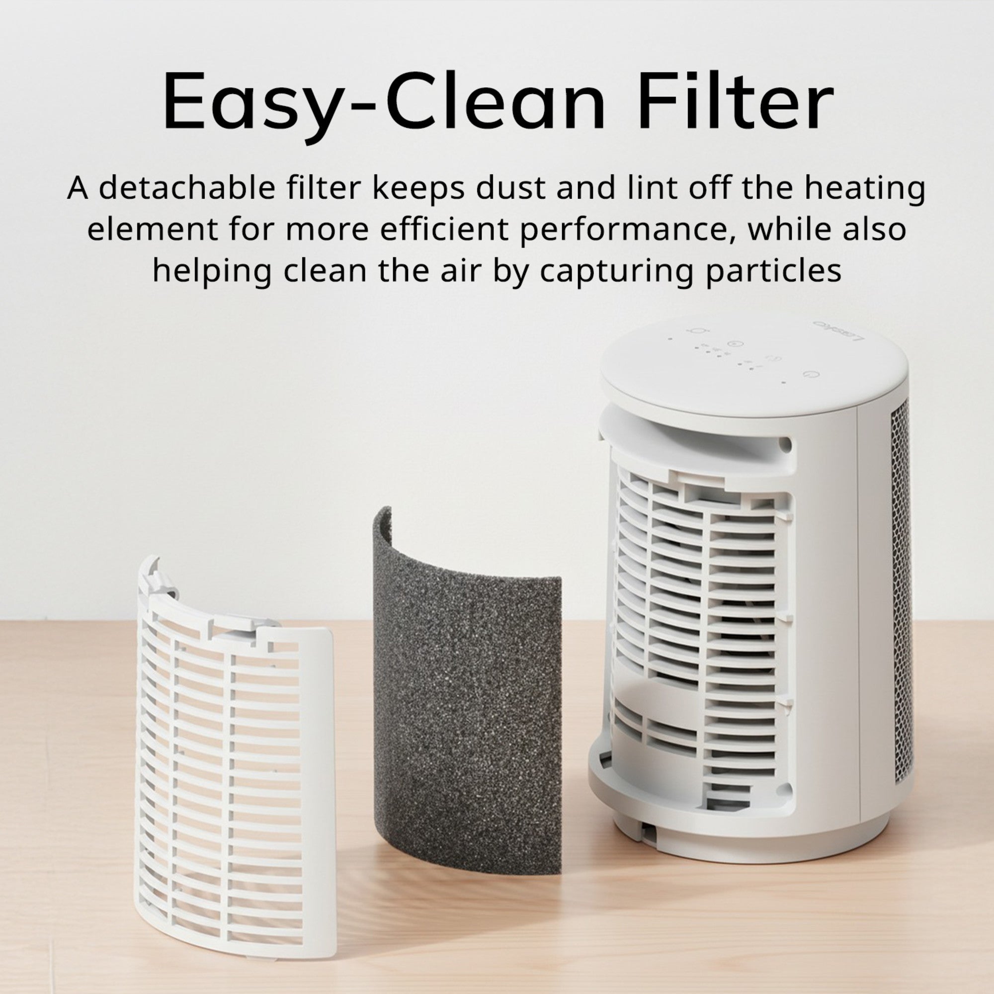 Lasko CD09475 9" Oscillating Personal Desktop Ceramic Space Heater with Tip-Over Switch: White - Image 5