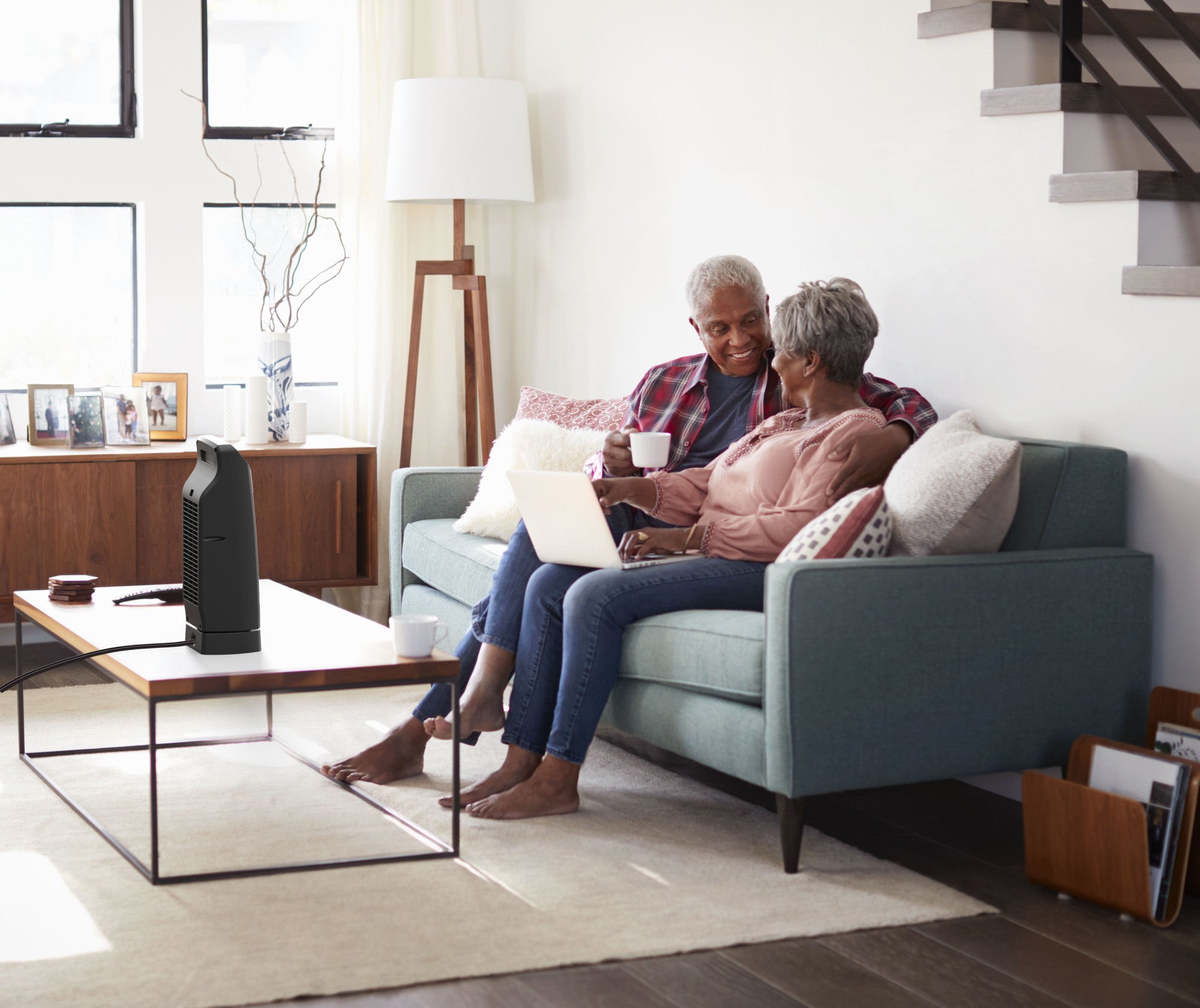 Lasko 1500W Electric 14" Personal Oscillating Ceramic Tower Space Heater, CT14320, Black - Image 11