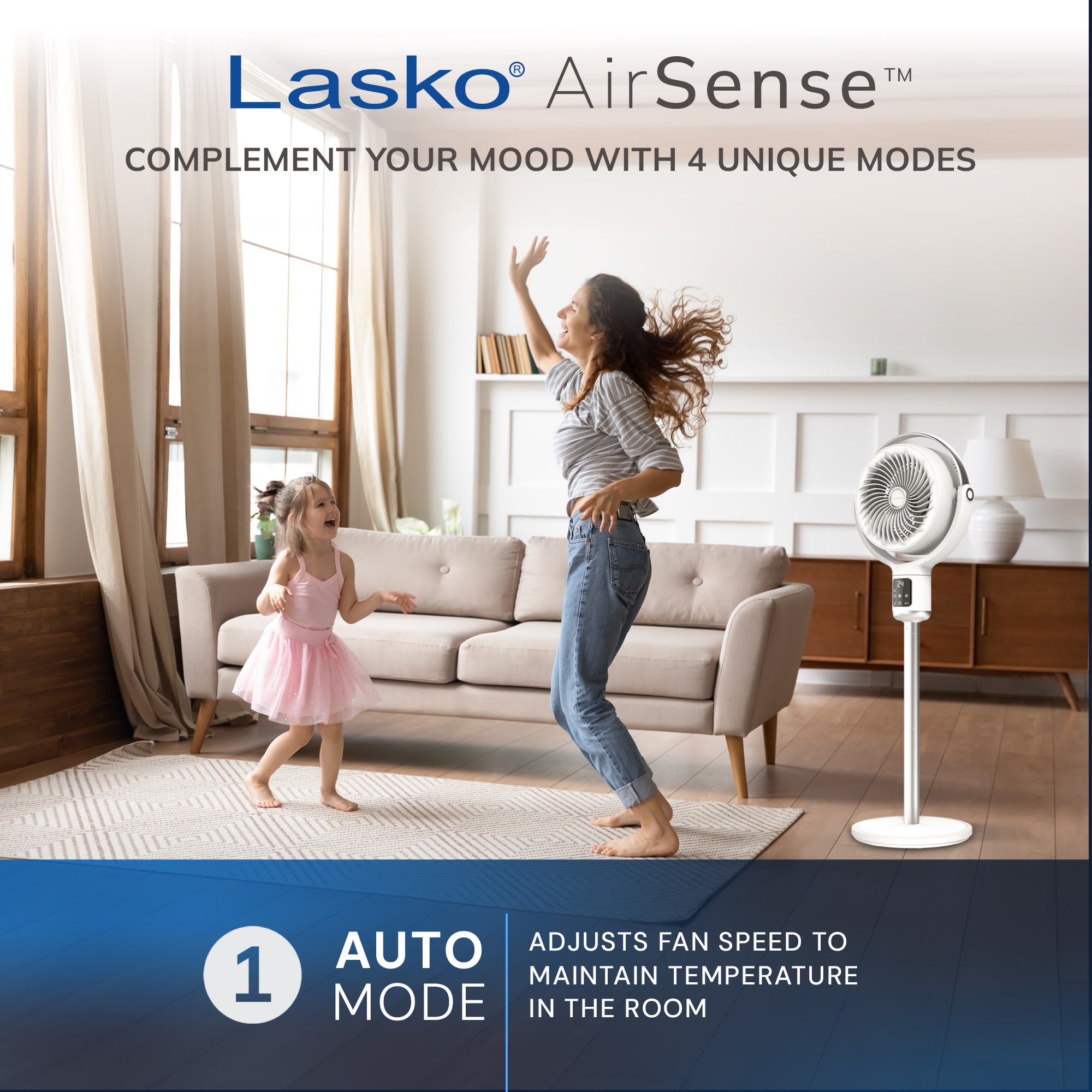 Lasko APDC301 Whirlwind Orbital Motion 24-Speed Pedestal Fan with Remote: White - Image 6