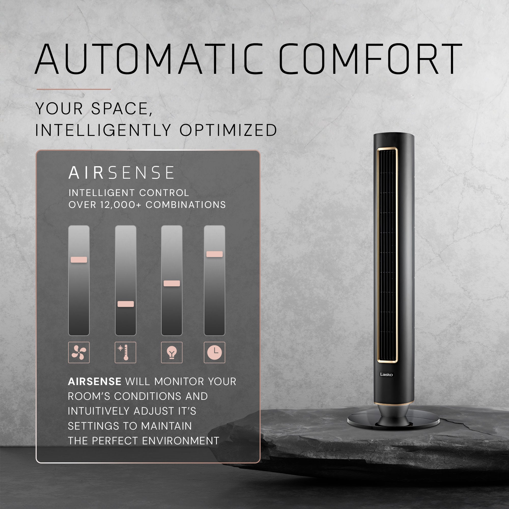 Lasko Summit Pinnacle DST100 40" Oscillating DC Motor Tower Fan with Remote Control: Black - Image 6