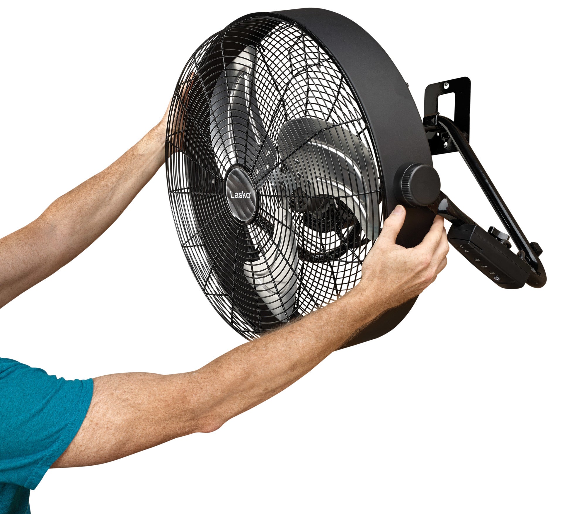 Lasko 20" 3-Speed Pivoting High Velocity Utility Floor or Wall Mount wan with Remote, H20685, Black - Image 5