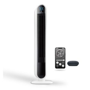 Lasko Aria™ T40735 40" 5-Speed WiFi Smart Tower Fan with Dark Mode, White