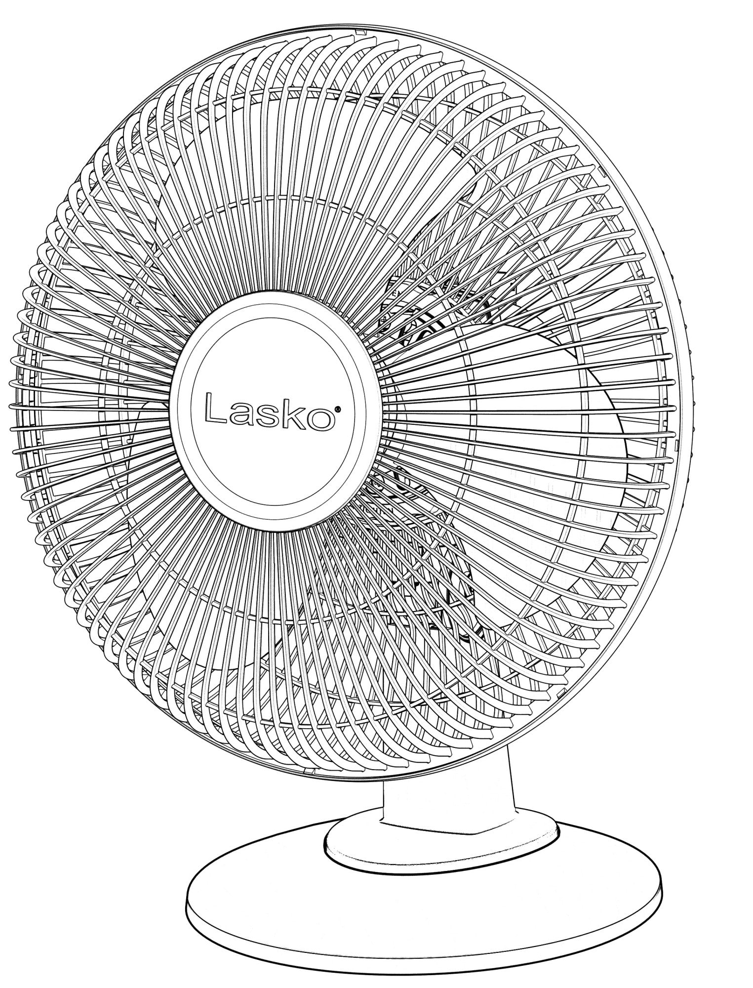 Lasko 12" 3-Speed Oscillating Table Fan with Tilt-Back, 2012, White - Image 8