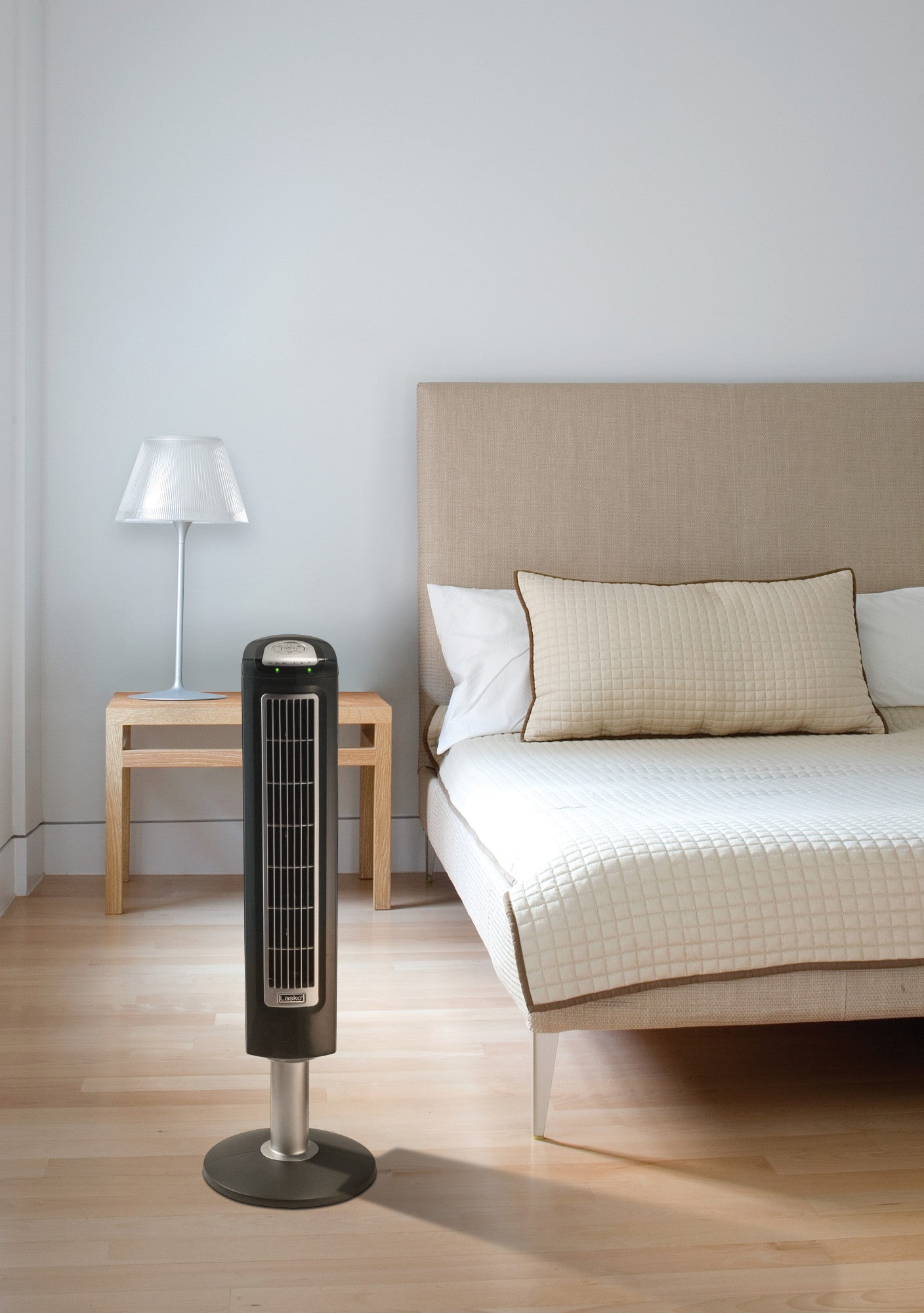 Lasko 38" Wind Tower 3-Speed Oscillating Tower Fan with Remote and Timer, 2519, Gray - Image 11