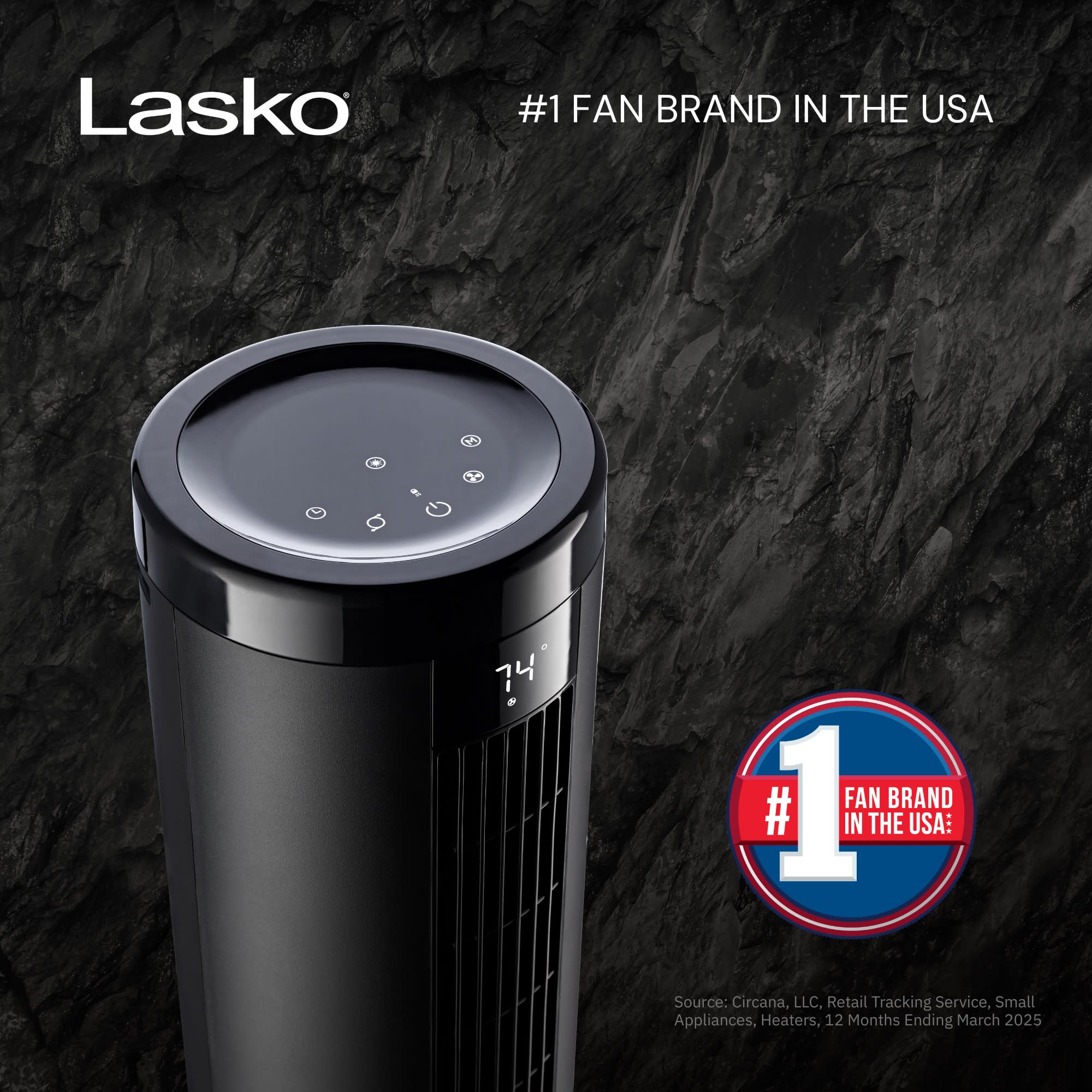 Lasko Summit Elevation EST100 54" Oscillating Pedestal Tower Fan with Remote Control: Black - Image 2