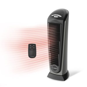 Lasko Electric Oscillating Ceramic Tower Space Heater with Remote Control, 751320, Black