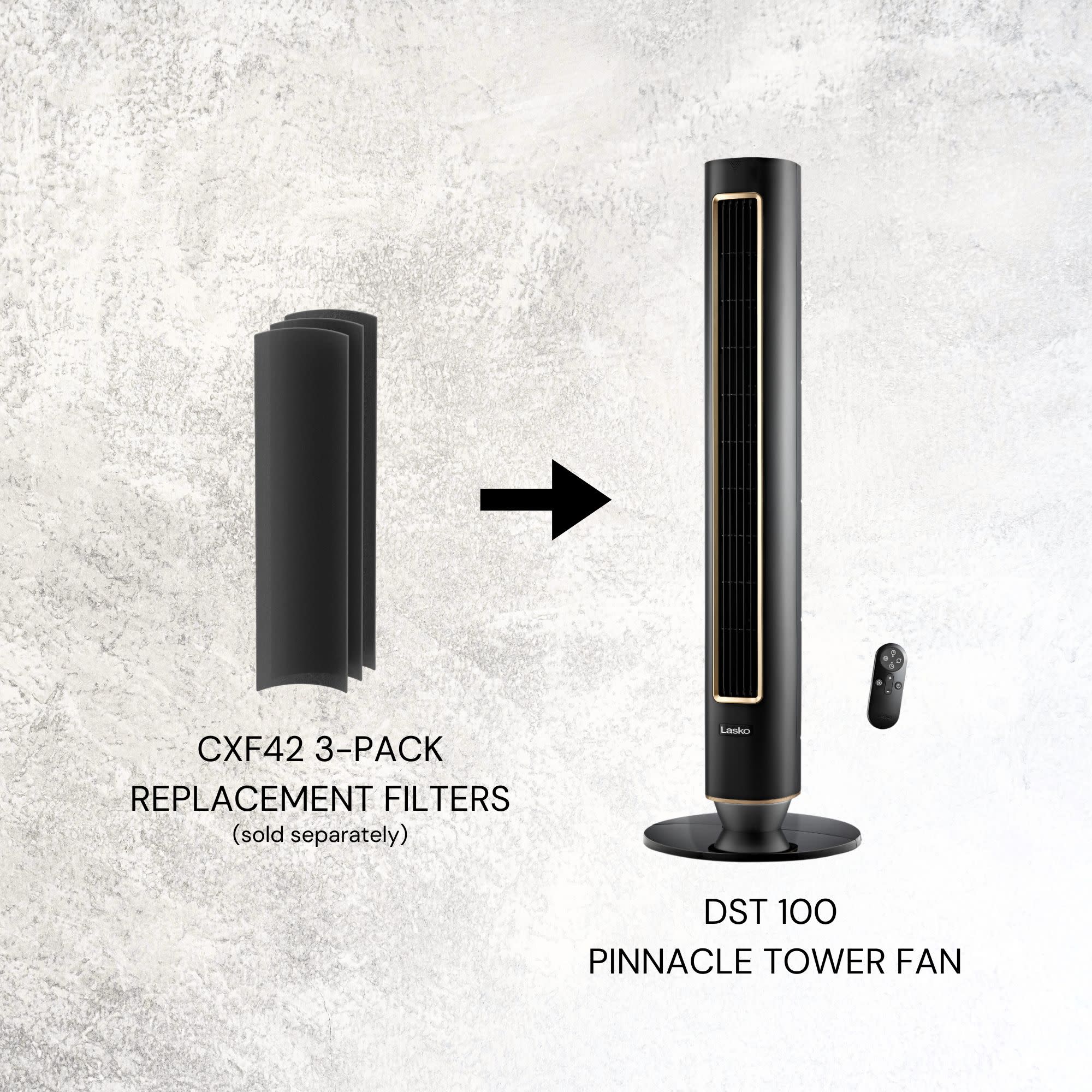 Lasko Summit Pinnacle DST100 40" Oscillating DC Motor Tower Fan with Remote Control: Black - Image 9