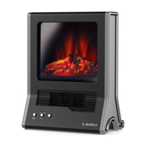 Lasko Portable Electric Ultra Ceramic Fireplace Space Heater, CA20100, Black