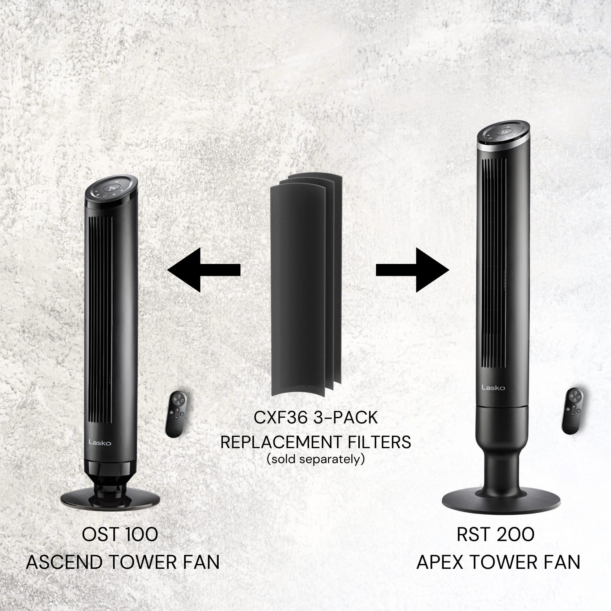 Lasko Summit Ascend OST100 36" Oscillating Tower Fan with Remote Control: Black - Image 9