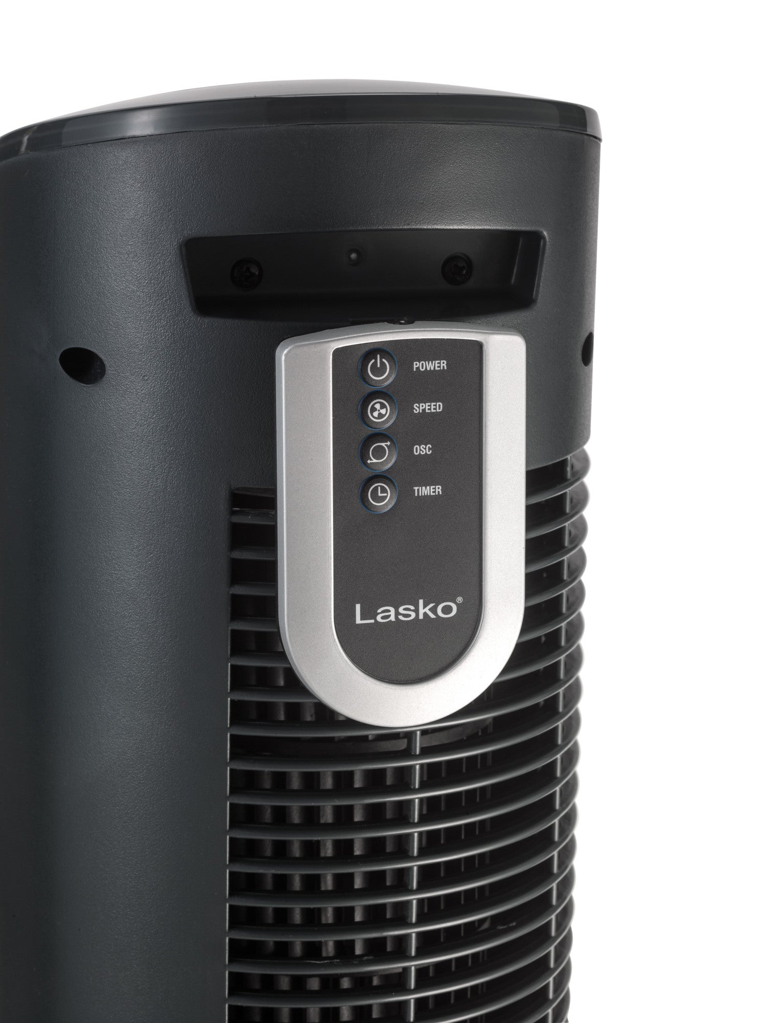 Lasko 38" Wind Tower 3-Speed Oscillating Tower Fan with Remote and Timer, 2519, Gray - Image 9
