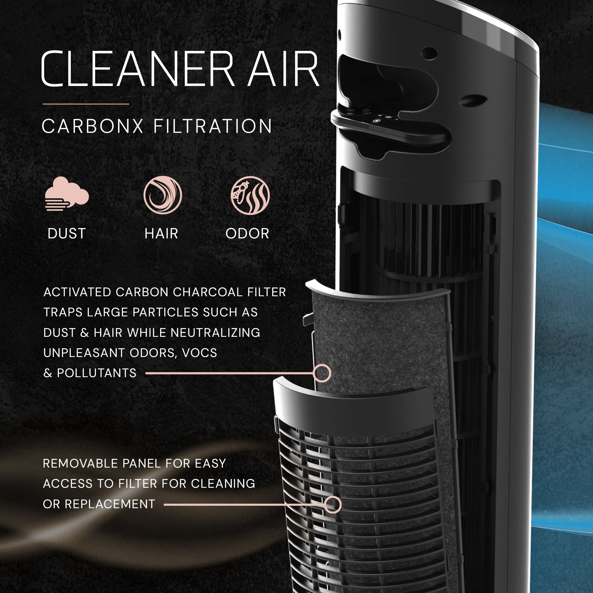 Lasko Summit Ascend OST100 36" Oscillating Tower Fan with Remote Control: Black - Image 5