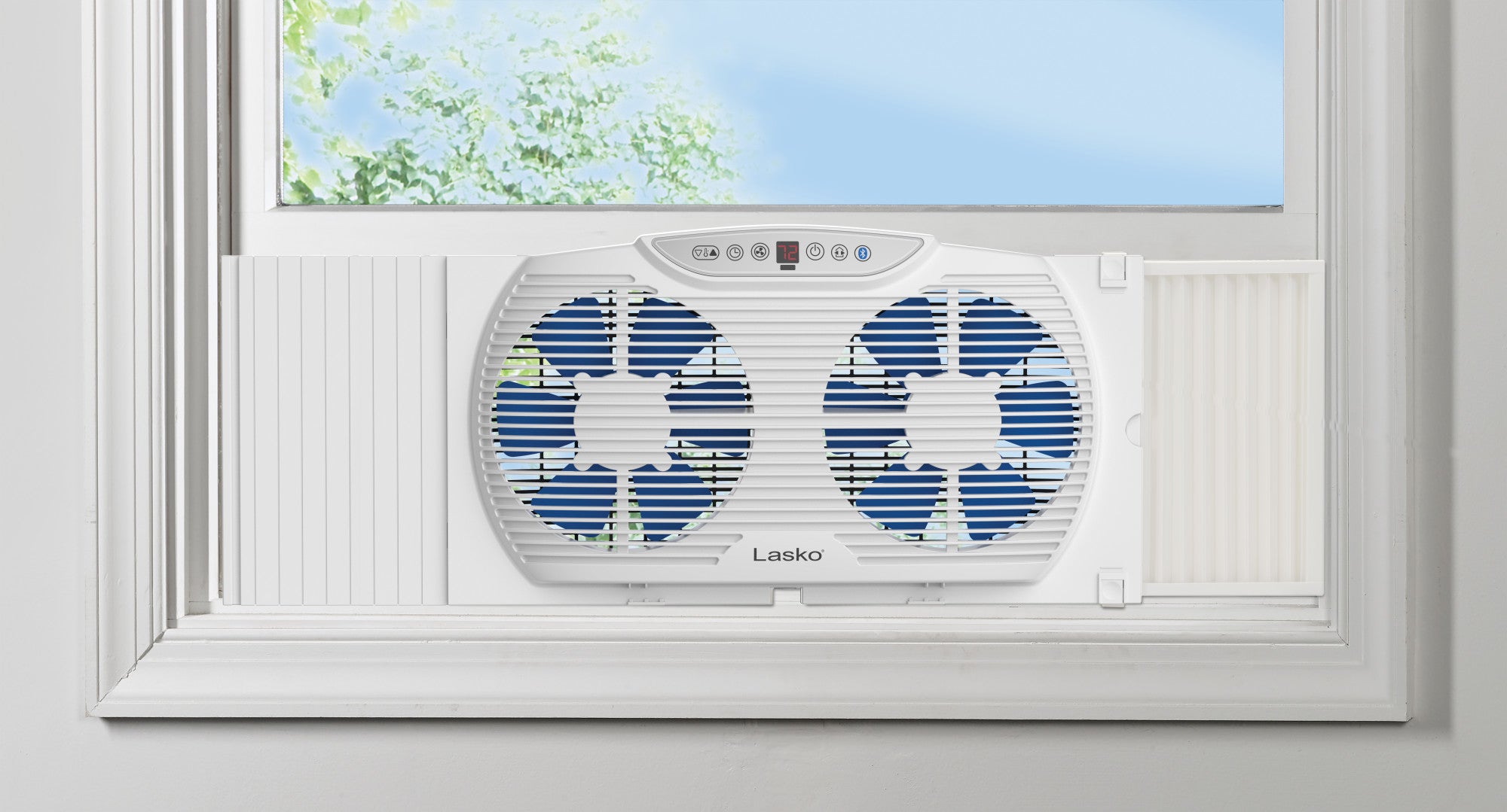 Lasko Electrically Reversible Twin Window Fan with Bluetooth® Technology, W09560, White - Image 10