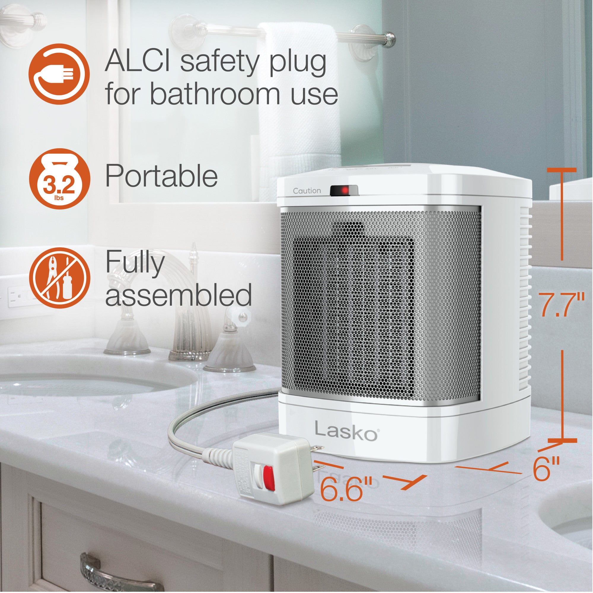 Ceramic Bathroom Space Heater with Fan - Image 6