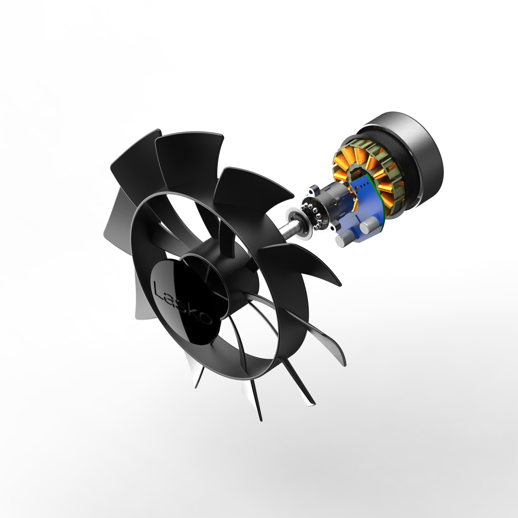 Lasko A12667 Whirlwind EcoQuiet 7" Orbital Motion 12-Speed Air Circulator Fan with Remote Control, White - Image 6